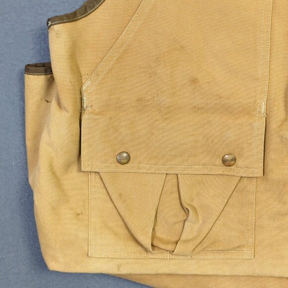 Carhartt VTG Vest Men's XL Brown Hunting Game Bag Canvas Shooting Union Made USA - Picture 3 of 16